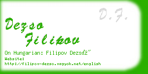 dezso filipov business card